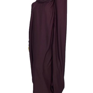 Ropa Musulmana de Dubái, Vestido Holgado Informal y Cómodo Todo en Uno para Mujer, Color Sólido, con Capucha, Tipo Bolso, de Chifón, Manga Larga - Product Image 6