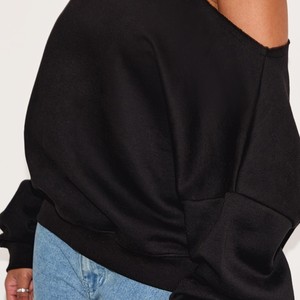 High Quality Eco-Friendly Women's 400 Gsm French Terry <b>Zipper</b> Hoodie Oversized Knitted Pullover Drop Shoulder Long Sweatshirt - Product Image 6
