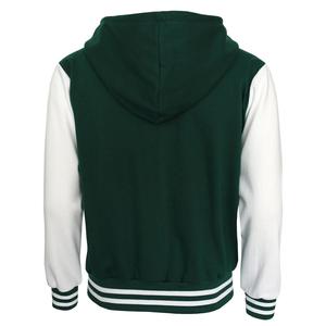 Bomber en satin personnalisé à prix d'usine, veste universitaire de sport à bandes colorées, veste de baseball universitaire pour hommes - Product Image 2