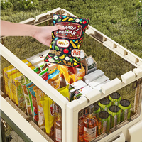 Organisateur de rangement pliable portable pour le camping, bac de rangement roulant, conteneur pliable d'extérieur, boîte multi-ouvertures avec roues