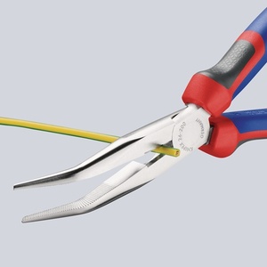 For KNIPEX 200 mm Chrome-Plated Flat-Nose <b>Pliers</b> with 40 Angled Multi-Component Grips - Product Image 3