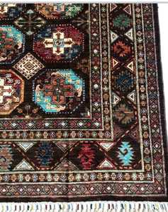 Tapis moderne de style Oushak turc sur mesure noué à la main en soie de laine multicolore avec motif à rayures pour les salons et les hôtels - Product Image 3