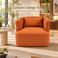 Dernier design moderne et créatif Ensemble siège de canapé une place rond orange Chaise longue de salon Chaise de bureau de loisir