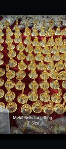 ระฆังทองเหลืองดั้งเดิมออกแบบโดยพระกฤษณะ pankh ทำด้วยมือ ghanti วัดทองสำหรับการนมัสการและพิธีกรรมใช้สวดมนต์ด้วยเสียงที่ชัดเจน - Product Image 2