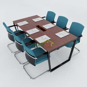 HBTC009 Contemporary Trapeze Concept Assembly Meeting <b>Table</b> 180x90 Solid Wood for <b>Office</b> Conference Room Workspace Hotel - Product Image 1