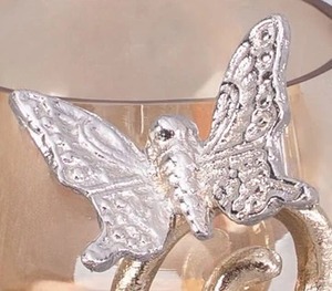 Beautiful Golden Hurricane Glass With Aluminium Butterfly Accents Perfect For Centerpiece Dining Table And Living Room Decor - Product Image 3