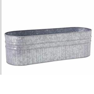 Jardinière galvanisée durable pour balcon de salon intérieur et plantes de jardin extérieur offrant un look rustique inspiré de la ferme - Product Image 4