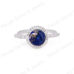 ชุดฝาปิดลูกปัดเงินแท้925ชิ้นทำด้วยมือทำจากหินอัญมณี Lapis Lazuli อัญมณี Jewelry-10mm ละเอียดทำด้วยมือ - Product Image 5