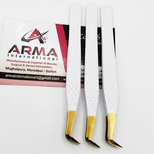 Pinzas para extensión de pestañas de alta calidad Pinzas para pestañas de volumen de acero inoxidable sostenibles Punta puntiaguda con logotipo personalizado - Product Image 6