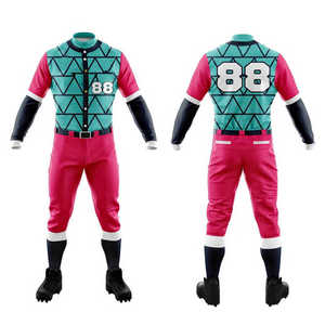2024 conjuntos de uniformes de béisbol de manga larga transpirables ropa deportiva hecha a medida de alta calidad para hombres con técnica de sublimación - Product Image 4