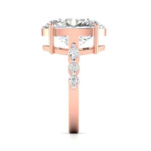 Anillo de compromiso con diamante de corte ovalado de 3.80 ct, color F, claridad VS, diamante cultivado en laboratorio, en oro de 14K, para novias, bodas, fiestas de compromiso. - Product Image 4