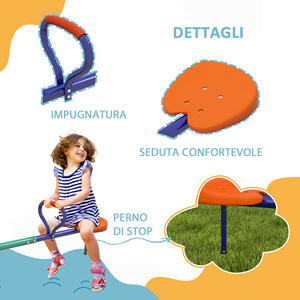 Balançoire à bascule Outsunny pour enfants de 3 à 8 ans avec rotation à 360 °, en acier et PP, 192x60x60 cm - Product Image 6