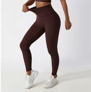 Conjunto de ropa de gimnasio de 3 piezas personalizable para mujer Sujetador deportivo para fitness Leggings de entrenamiento Chaqueta de yoga con logotipo estampado de patrón sólido en la cintura - Product Image 6