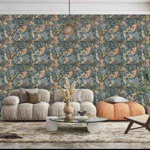 กระเบื้องพอร์ซเลนเคลือบเงา 60x120 ซม. ผิวด้าน ลายดอกไม้ คุณภาพพรีเมียม สำหรับผนังและพื้น - Product Image 2