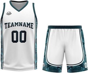 Ensemble de maillots de basket-ball réversibles antibactériens personnalisés 100% polyester respirant unisexe pour votre propre équipe de basket-ball - Product Image 3