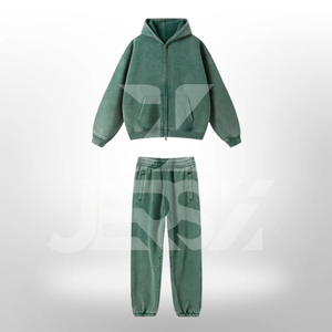 Custom Acid Wash Vintage Winter Plus Size <b>Jogger</b> Set Cotton/<b>Polyester</b> Stone Wash Hoodie Sweatpants Unisex High Quality Tracksuit - Product Image 5