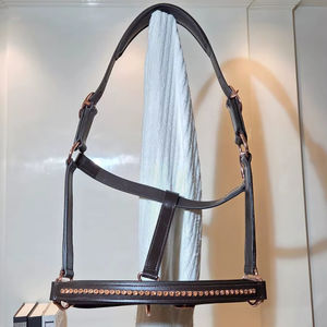 Cuello de cabeza de caballo acolchado de cuero genuino ajustable personalizado accesorios de oro rosa MH modelo de exportaciones globales - Product Image 1