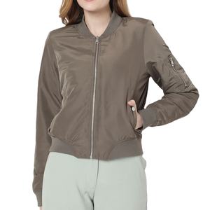 Chaqueta Deportiva Ligera de Poliéster, Cierre Completo, Estilo Urbano, Informal, para Mujer, Chaqueta de Satén Lisa, Tejida, Transpirable - Product Image 1