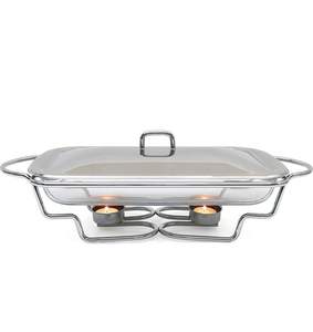 Plat à réchaud en acier inoxydable élégant, équipement de buffet, durable, stable, attrayant, finition de qualité professionnelle - Product Image 4