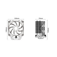 PHANTEKS Polar Bole S4 ARGB Desktop CPU Radiateur de refroidissement par air simple ou double tour Heatpipe Dissipation thermique