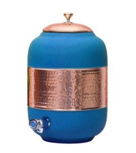 Vente d'usine, prix bas, distributeur d'eau en cuivre pur, demi-martelé, 12L, distributeur en cuivre raffiné, applicabilité - Product Image 1