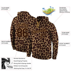 <b>Top</b> Rated High Quality Custom Logo & Design <b>Brown</b> Old Gold 3D Premium Pattern <b>Brown</b> Pullover Sports Hoodies For Men & Women - Product Image 2