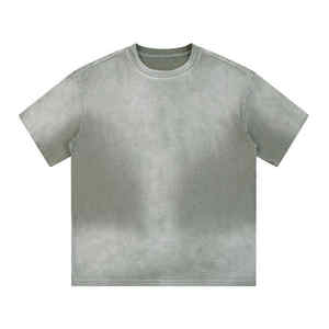 T-shirt pour homme en coton 100% lourd, col rond, court, surdimensionné, tissu tricoté léger avec imprimé motif bambou uni, personnalisable - Product Image 6