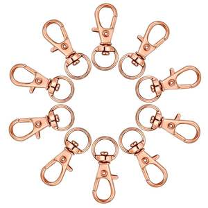 Fermoirs pivotants en métal or rose en gros, mousquetons à ressort, crochets à déclenchement pour porte-clés, sangle de sac et accessoires de bijoux - Product Image 1