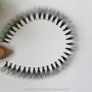 Cils en grappe épaissis et volumineux en cheveux synthétiques 10D 20D faits à la main, vente en gros, cils en grappe évasés thermocollés avec nœuds libres - Product Image 2