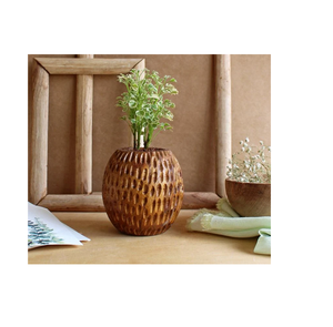 Vase à fleurs en bois pour décoration de jardin Pot à fleurs et pot de bureau de style moderne multicolore pour la décoration de la maison et du salon - Product Image 1