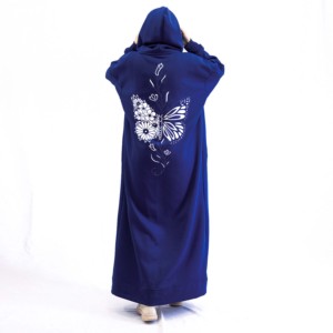 Sudadera de algodón de gran tamaño personalizada para Otoño Invierno, Sudadera con capucha modesta para mujer con cremallera para gimnasio, ropa deportiva musulmana para niñas, larga Islámica - Product Image 6