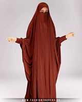 Abaya Modeste Intégrale avec Hijab Intégré en Jersey Grande Taille – Robe de Prière Musulmane Traditionnelle