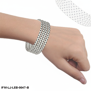 Handcrafted <b>Leather</b> and Brass Bangle Navy Checkered Enamel Inlay Slim Cuff <b>Bracelet</b> for <b>Men</b> and Women Gift For Her - Product Image 3