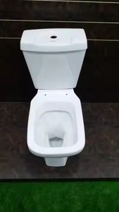 Placard d'eau deux pièces en céramique italienne haut de gamme-Articles sanitaires carrés en porcelaine Ensemble de WC pour toilettes publiques - Product Image 2