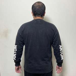 Camiseta de manga larga de doble capa con estampado gráfico desgastado personalizado con bordado y lavado ácido recortado de gran tamaño - Product Image 2