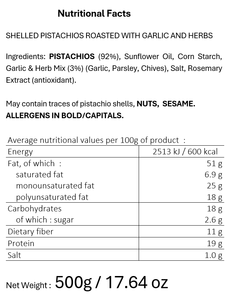 Finuts Pistacchi Artigianali Francesi Asciutti, Tostati e Sgusciati con Aglio ed Erbe, Senza Additivi, 100% Naturali, 500g, Frutta Secca di Alta Qualità - Product Image 3