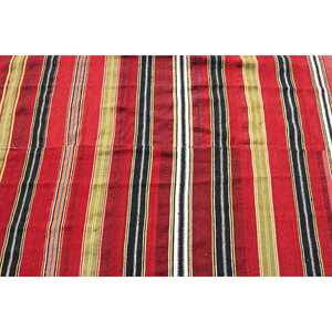 พรมวินเทจตุรกี ขนาด 4.1x7.9 ฟุต พรมคิลิม สีแดงดำลายดอกไม้ ทำจากขนสัตว์ - Product Image 5