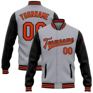 Vente en gros dans l'industrie directe Bomber 3D décontractée hiver personnalisé motif graffiti rouge-blanc éclaboussures veste Letterman Varsity à snap complet - Product Image 4