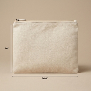 กระเป๋าซิปผ้าฝ้ายแฟชั่น ขนาด 10x7 นิ้ว 300 GSM ทนทาน ใช้ซ้ำได้ พิมพ์ลาย - Product Image 1