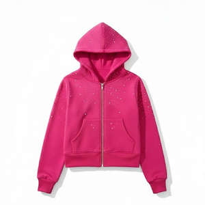 Sudadera con Capucha de Gran Tamaño, Estilo Vintage, con Pedrería, para Hombre y Mujer, Personalizada por Fabricantes de Ropa - Product Image 1