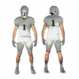 Uniforme de fútbol americano con logotipo personalizado de alta calidad, de secado rápido, hecho profesional, mangas cortas, técnicas impresas para uso en equipo - Product Image 2