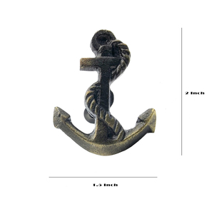 Vintage Cast Iron Anchor Drawer Knob Pull | Nautical Cabinet <b>Door</b> Handle Hardware | <b>Rustic</b> Marine Style Furniture Decor Accessor - Product Image 2