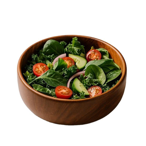 Saladier en bois d'acacia 100% de qualité supérieure, écologique pour la maison et les fêtes, avec logo personnalisé - Product Image 2