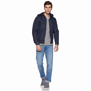 Chaquetas acolchadas de nailon para hombre, chaquetas de invierno con capucha, cómodas/duraderas, Color azul, 100% - Product Image 4