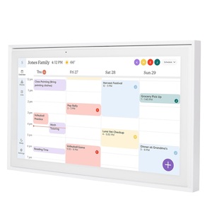 INSOVISION Advanced Original 2025 15.6" Wood Frame <b>Digital</b> Display <b>Calendar</b> with MP3/Wi-Fi/Video for Office - Product Image 1