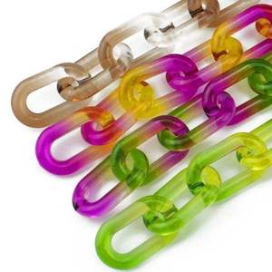 Cadena de eslabones de resina para decoración de pared, cadena de pared transparente con hebilla, cadena cubana de plástico acrílico para decoración de pared, joyería DIY - Product Image 6