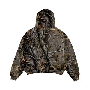 เสื้อมีฮู้ดพิมพ์ลายต้นไม้ดิจิทัลใส่ได้ทั้งชายและหญิงเสื้อสวมหัวโอเวอร์ไซส์กรด Washi Boxy พิมพ์ลายต้นไม้จริงผ้าฝ้าย100% - Product Image 1