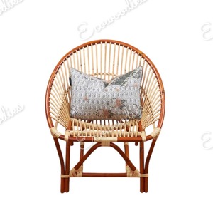 Muebles de comedor de mimbre Vintage de lujo, sillas tejidas a mano de ratán de alta calidad, reposabrazos portátil, taburete de respaldo para parques al aire libre - Product Image 6