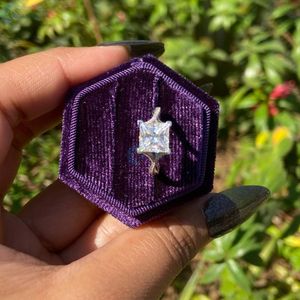 แหวนแต่งงาน2กะรัตประดับเพชรโมอิสสีขาวล้วนขนาด14K สำหรับเป็นของขวัญ - Product Image 4