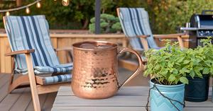 Handcrafted Solid Copper Moscow Mule Mug Engraved Beer Steins Hammerd Mug Copper <b>Cup</b> Capacity 16oz - Product Image 4